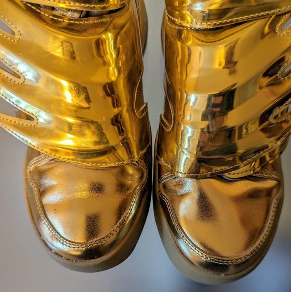 JEREMY SCOTT ADIDAS GOLD WINGS MENS SZ 5 / LADIES 7 - Picture 12 of 16
